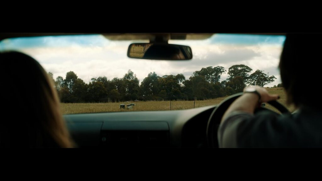 Shot through the windscreen of the car in the music video for The Sleep Ins - God Damn it, my friend.